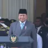 Presiden Prabowo Subianto saat memimpin upacara peringatan Hari Lahir Pancasila, Senin (1/6/2026). (YouTube Se