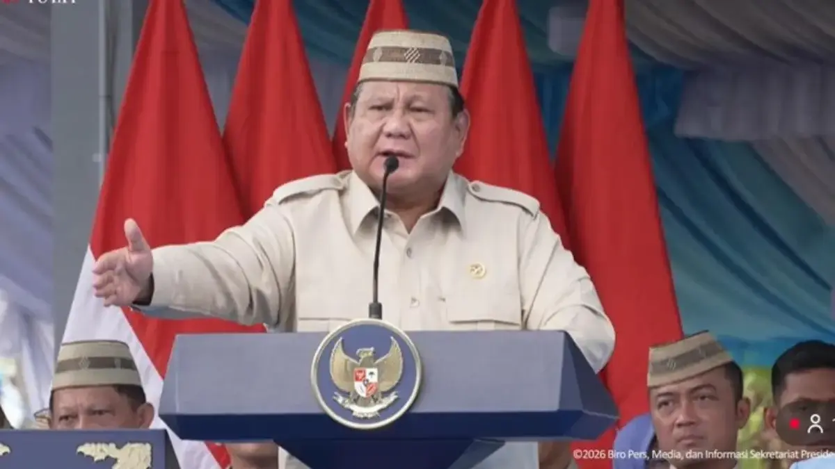 Prabowo menghadiri acara Puncak Pekan Nasional Petani dan Nelayan XVII, Gorontalo, Rabu (24/6/2026). (Foto: Ta