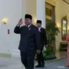 Presiden Prabowo Subianto saat memimpin Upacara Peringatan Hari Lahir Pancasila, Gedung Pancasila, Jakarta, Se