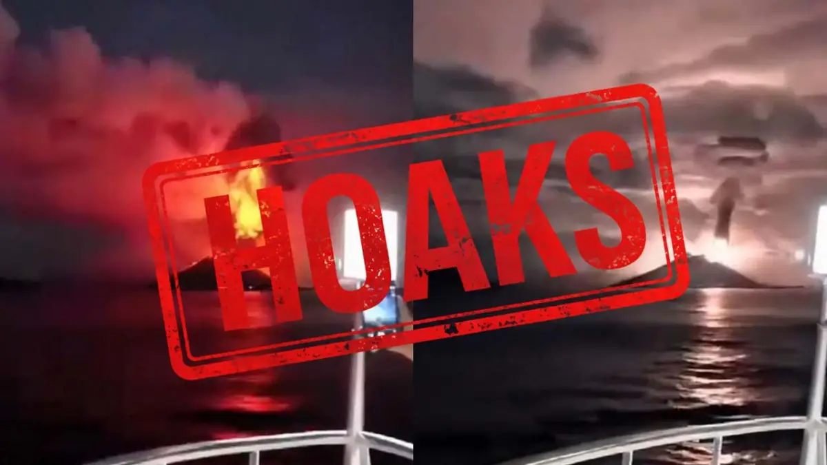 Badan Geologi Kementerian ESDM Tegaskan Video Viral Erupsi Gunung Anak Krakatau: Hoaks Video viral letusan Gunung Anak Krakatau di Perairan Selat Sunda dipastikan PVMBG hoaks. (IST)