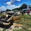 Lokasi kejadian di mana seorang anak laki-laki mengemudi mobilnya dan menabrak sekelompok biksu di provinsi Mu