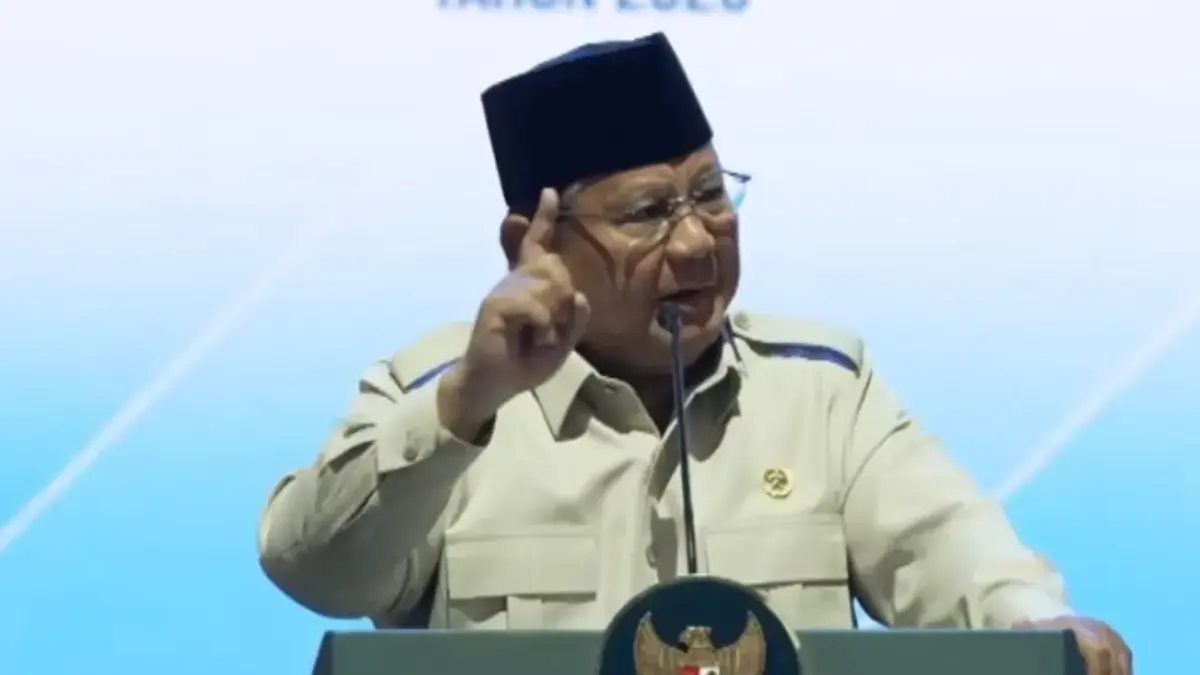 Presiden Prabowo Subianto saat pidato Peringatan Hari Koperasi ke-79 Tahun 2026 di Jakarta, Minggu, 12 Juli 20