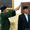 Donny Ermawan Taufanto saat dilantik sebagai Gubernur Universitas Republik Indonesia oleh Presiden Prabowo Sub