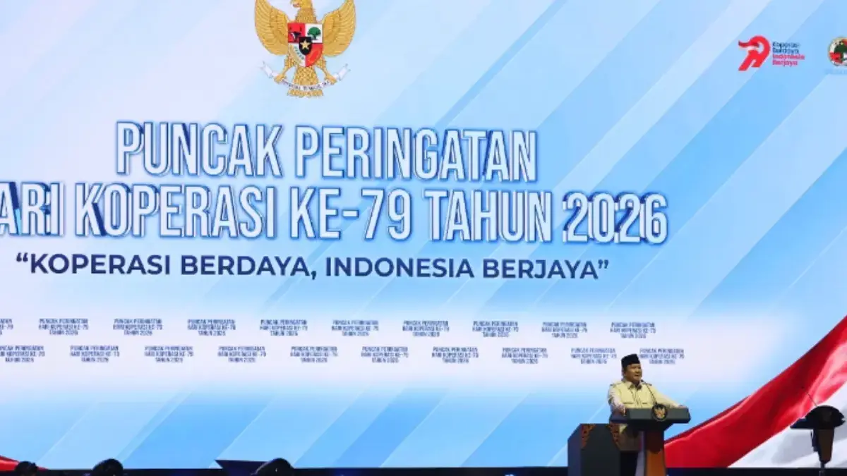 Prabowo Tegaskan Koperasi Desa Merah Putih Salurkan Kredit Skala Mikro, Bunga 8 Persen Presiden Prabowo Subianto dalam acara Puncak Peringatan Hari Koperasi Nasional (Harkopnas) ke-79 di Indonesia