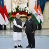 Presiden Prabowo Subianto dan Perdana Menteri India Narendra Modi di Istana Merdeka, Jakarta Pusat, pada Selas