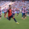 Ferran Torres dari Spanyol merayakan gol pertama timnya melawan Argentina selama pertandingan final Piala Duni