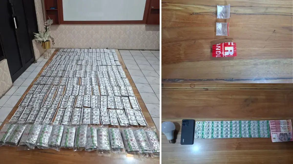Polresta Cirebon menangkap empat pengedar obat keras terbatas di Cirebon dalam sehari. Ribuan pil Tramadol, Tr