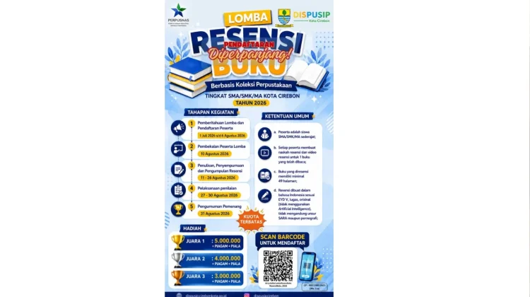 E-Flyer Lomba Resensi Buku Berbasis Koleksi Perpustakaan (Foto: Dinas Perpustakaan dan Kearsipan (Dispusip) Ko