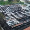 Sekitar 50 bus Sinar Jaya di Jalan Jarakosta, Desa Sukadanau, Cikarang Barat, Kabupaten Bekasi, ludes terbakar