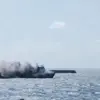 KM Mutiara Sentosa II yang terbakar di perairan Sumenep. (IST)