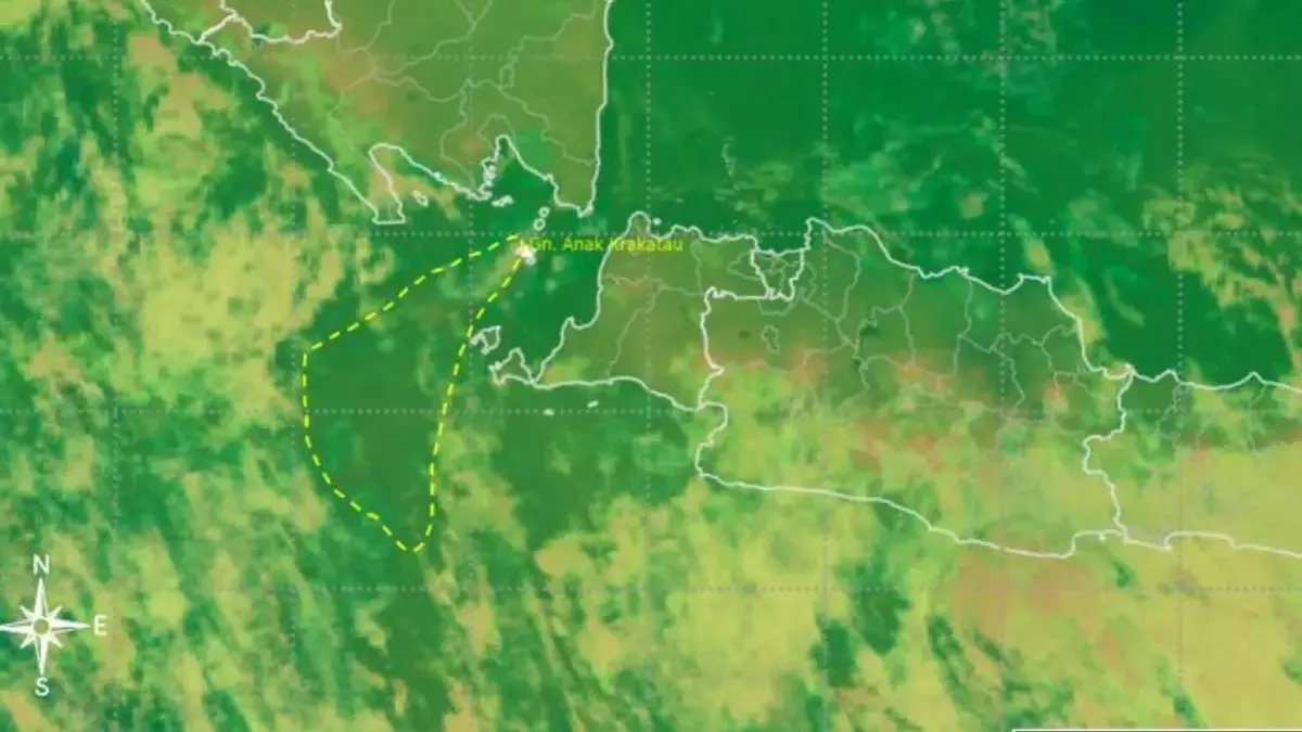 Sebaran Debu Vulkanik Gunung Anak Krakatau dan Penjelasan Gas Sulfur Dioksida Citra satelit sebaran abu vulkanik Gunung Anak Krakatau (dok BMKG)