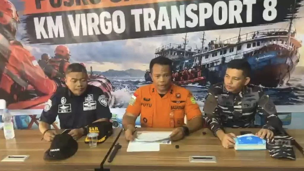 Konferensi pers penanganan kecelakaan Kapal Virgo Transport 8 di Perairan Laut Jawa. FOTO/Dokumentasi Basarnas