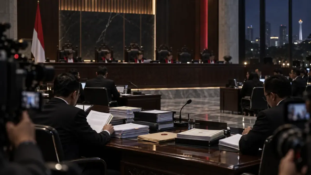 Sidang gugatan syarat pendidikan pencalonan Gibran Rakabuming Raka sebagai cawapres yang digelar di MK