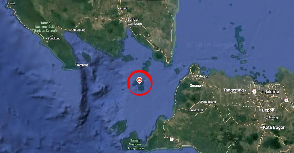 Peta Gunung Krakatau. foto/Googlemaps